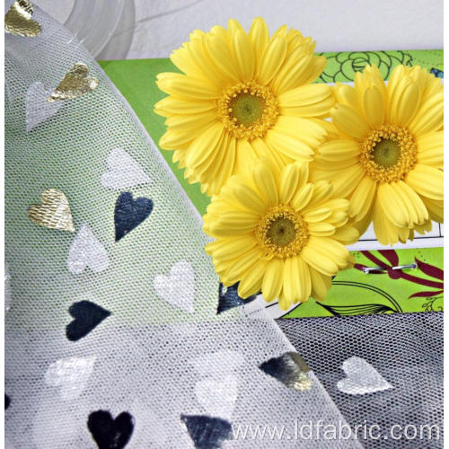 100% Polyester Heart Pattern 30# Mesh Fabric